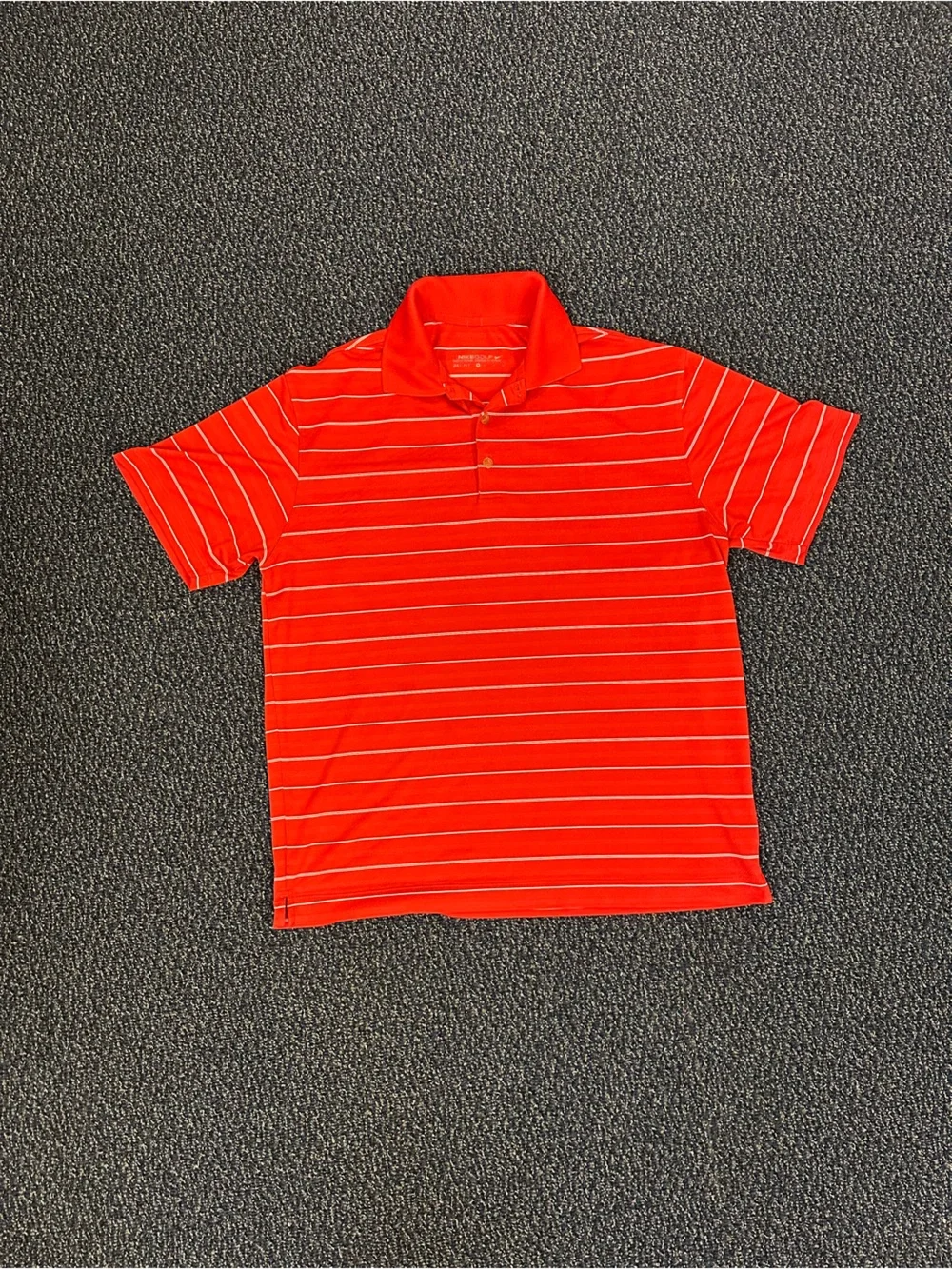 Nike Red Polo with Thin White Stripes Size Medium